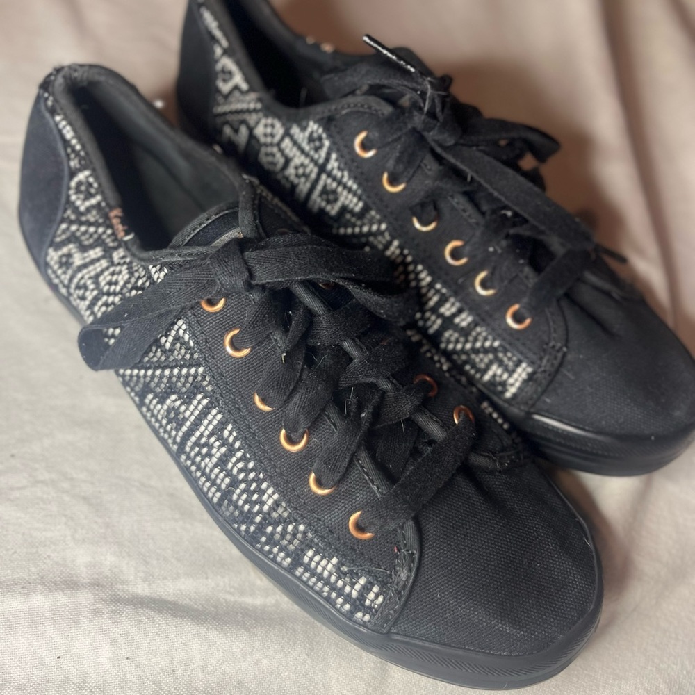 Keds Black and White Patterned Boho Women's Sneakers - Size 9